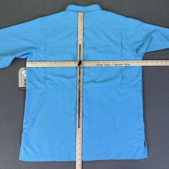GameGuard Shirt Mens Large Blue Vented Microfiber Performance Fishing UPF New - Picture 4 of 7